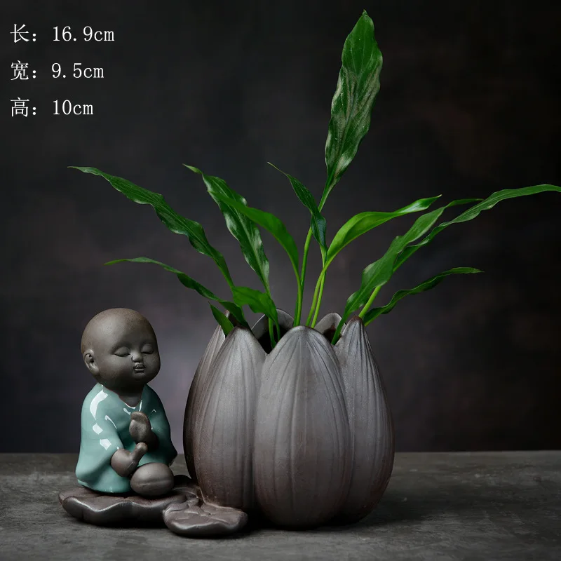 

Vase Home Decor Decoration Flower Vase Room Decor Flower Hydroponic Plant Flower Pot Vase Zen Ceramic Tabletop Flower Ornaments