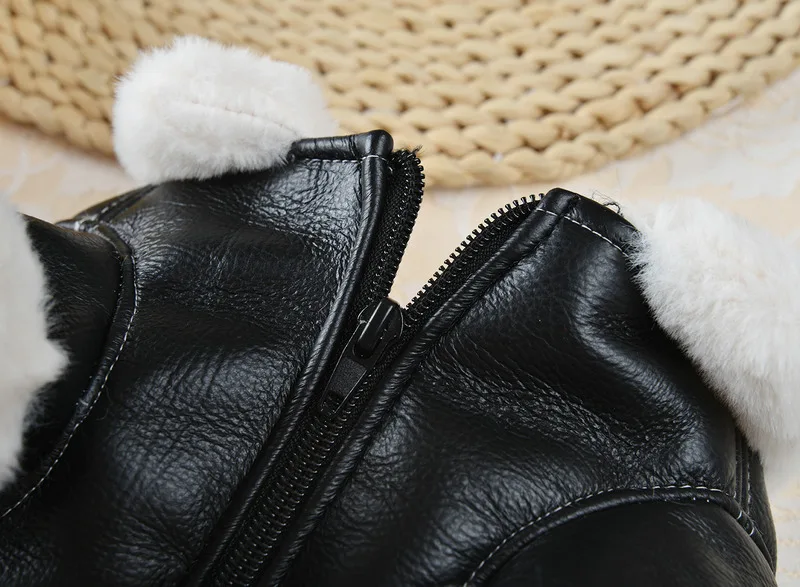 Зимняя одежда для собак бархатная теплая утепленная кожаная куртка комбинезон