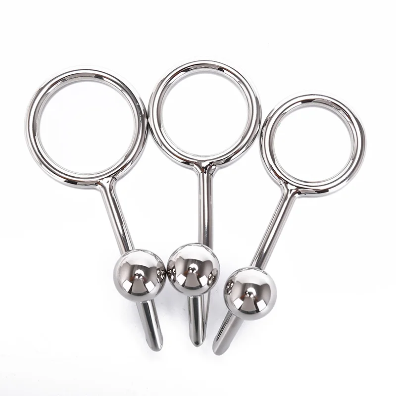 

40/45/50mm Stainless Steel Metal Anal Hook With Penis Ring, Anal Plug,Penis Chastity Lock,Fetish Cock Ring For Male