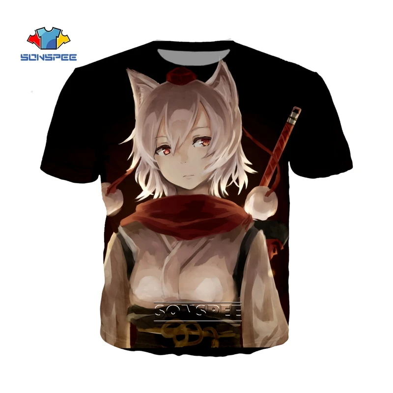 Футболки SONSPEE TouHou Project с 3D принтом футболка японским аниме Повседневная Уличная