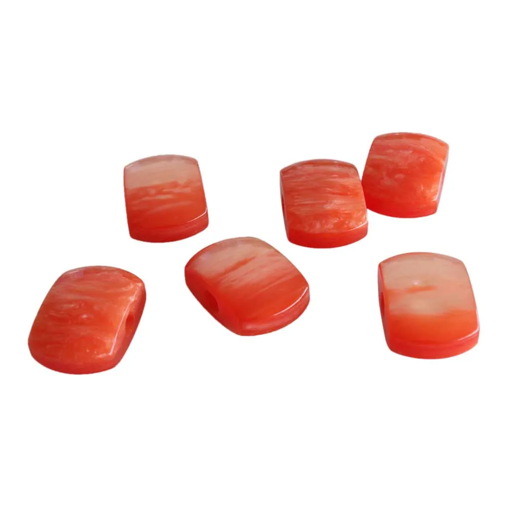 

6pcs Acrylic Buttons for Guitar Tuner Machine Heads Tuning Keys Orange Color