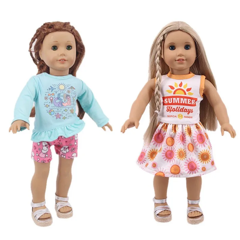 

Fit 18 inch 43cm Baby New Born Doll Clothes Accessories American Flag Clothes For Baby Birthday Gift