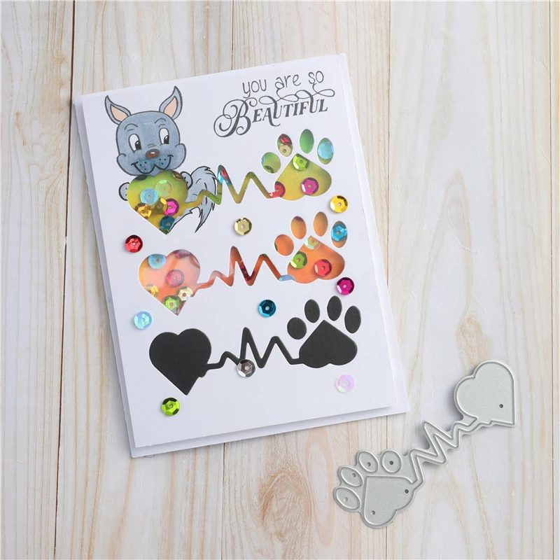 YaMinSanNiO Лапа Печати металла резки штампы сердечная проволока для создания карт