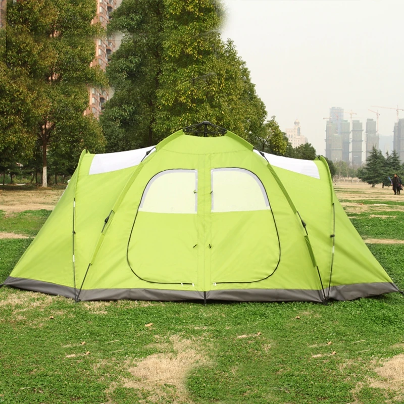 

Upgrade version!New camping tent 6-8 people family camping tent automatic two-bedroom halls with plus snow skirt