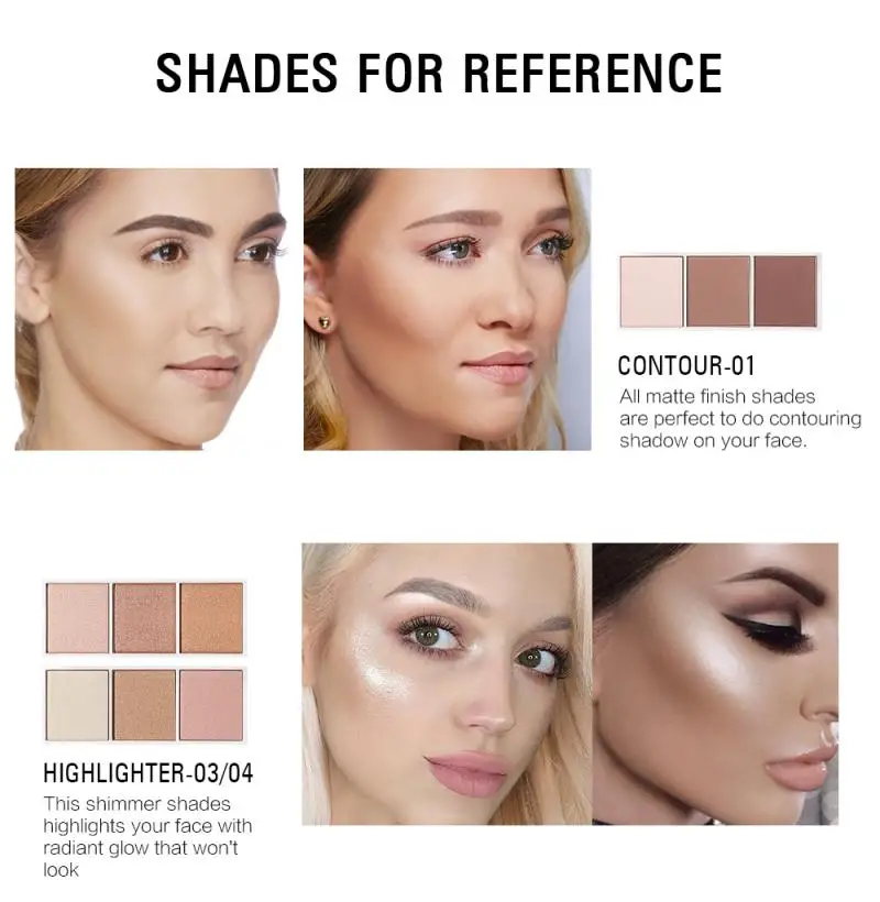 1 шт. 3 цвета блестящая накладка контур лица флуоресцентная палитра водостойкая