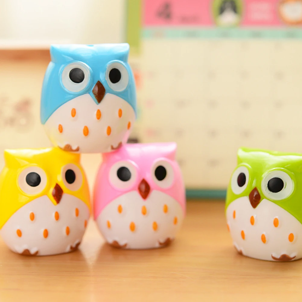 Милая мультяшная точилка для карандашей с животными и совами школьная фотолампа