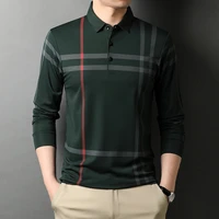high end designer 2021 fashion brand polo shirt men 2021 black striped korean top quality casual long sleeve tops men clothes