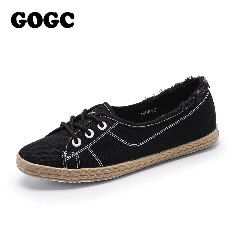 GOGC обувь 2020 женская Эспадрильи женские балетки на шнуровке плоской подошве