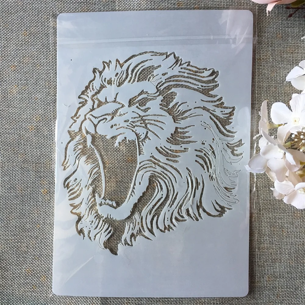 A4 Лев DIY слойные трафареты картина фотография Фотокарта шаблон|Трафареты| |