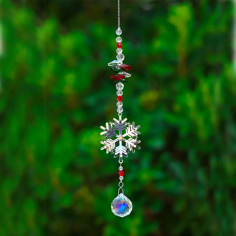 Рождественская Снежинка Хрустальная Подвесная лампа радужная коллекция