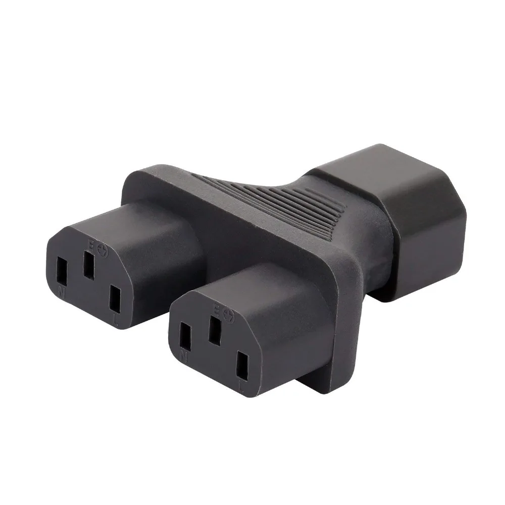 LBSC Серый цвет IEC 320 C14 для 2x C13 Y Разделение адаптер переменного тока 3-полюсный