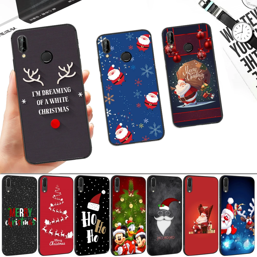 Санта Клаус Рождественская силиконовая мягкая чехол для Huawei P8 P9 P10 P20 P30 Lite Pro P Smart Z Plus