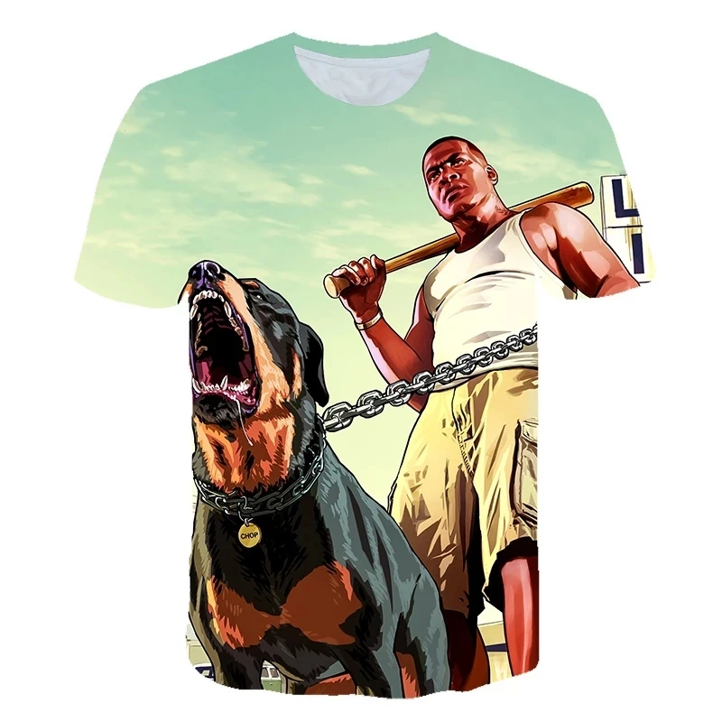 

Grand Theft Auto Game GTA5 Boys Summer T-Shirt Cool GTA5 Men's T-Shirt Colorful 3D Printed T-Shirt Funny Clothing
