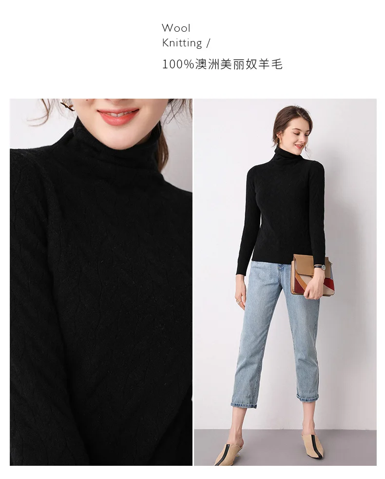 Women New Fashion Soft Sweaters and Pullover Wool Knitting Jumpers Ladies 8Colors Turtleneck Clothes