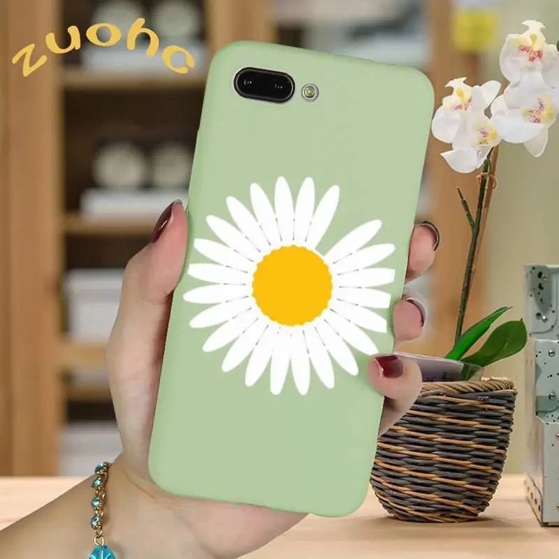 

Trend Little Daisy Phone Case For Iphone 8plus Case Leaf Green Soft Silicone Phone Case For 11 X XS XR