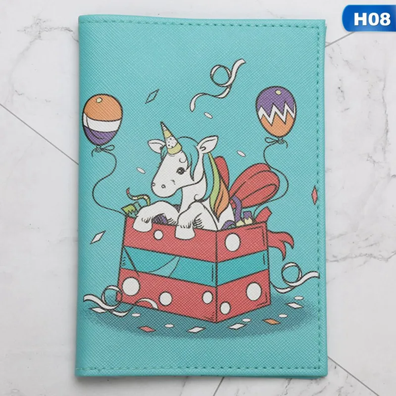 Водонепроницаемая обложка для паспорта из ПУ кожи с принтом единорога|Держатели