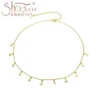 Женское колье-Чокеры SHADOWHUNTERS, ожерелье из настоящего серебра 925 пробы с подвеской в виде звезды, молнии, Луны, золотистого цвета, модные ювелирные украшения