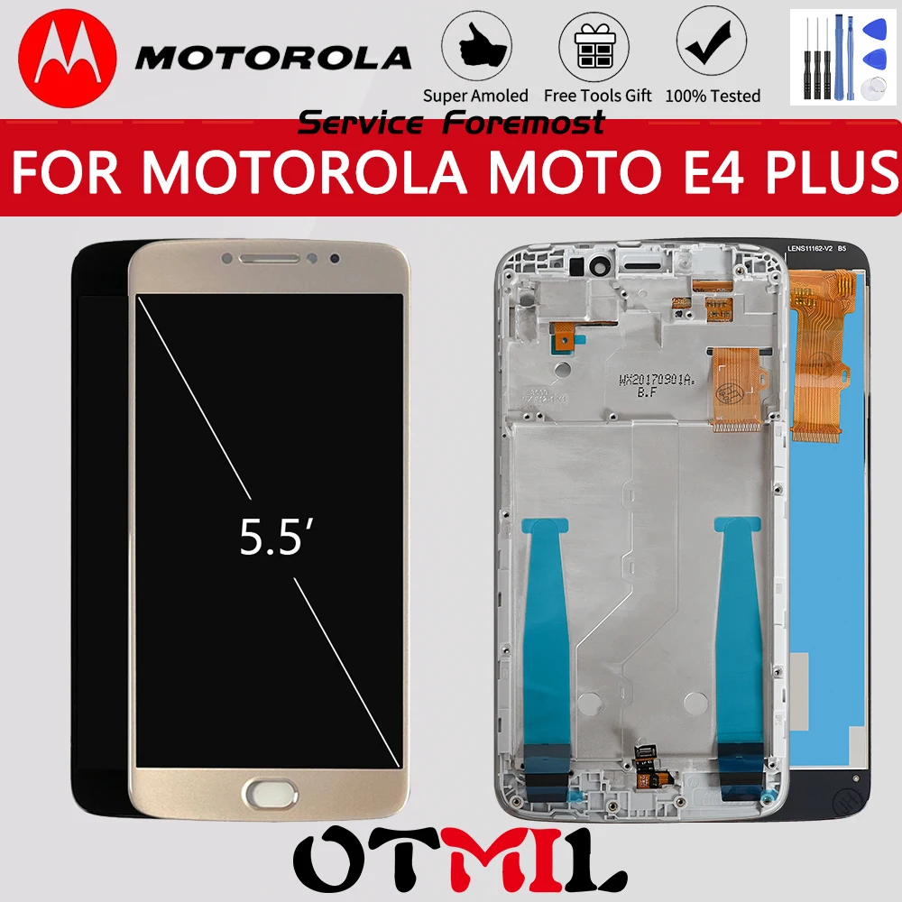 5," для Motorola Moto E4 Plus рамка сенсорного ЖК-экрана дигитайзер для MOTO E4 Plus дисплей XT1770 XT1773 XT1771 XT1772
