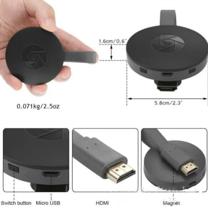 Самый новый HDMI Совместимость Беспроводной Дисплей Receiver2.4 Wi Fi 1080P мобильный Экран
