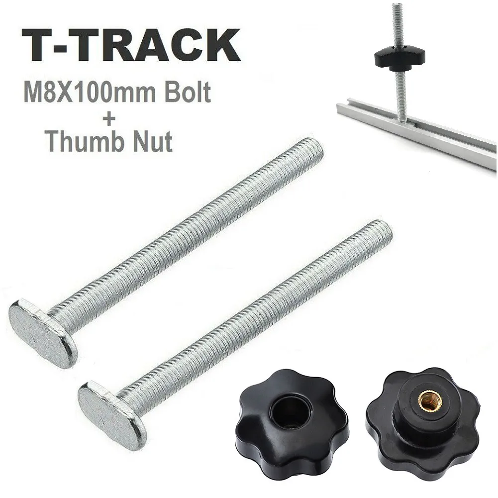 

With T Screw And Plastic Knob Nut Bolt For Knob M8x100mm T Slot T-Slider