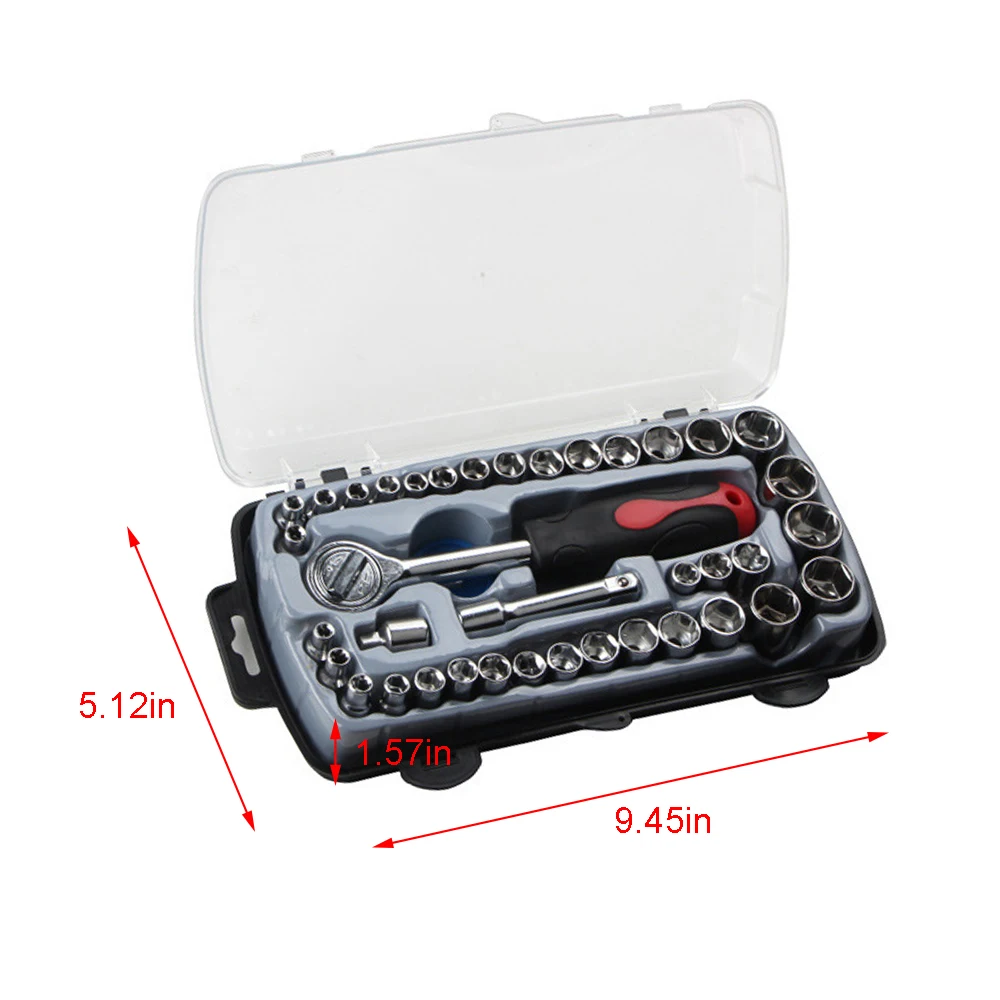 

40PCS Socket Combination Set Socket Wrench Ratchet Wrench Set Auto Repair Tool Household Hardware Tool Socket Combination Tool