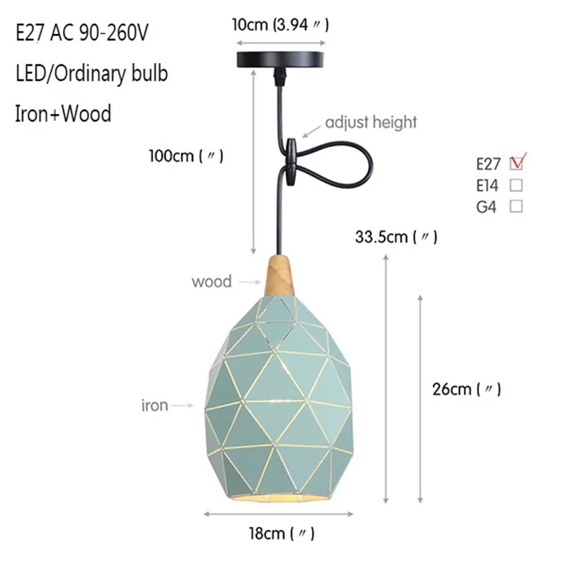 Modern industrial art pendant light E27 220v hanging lamp loft decoration living room study pendant lamp office bedroom cafe bar
