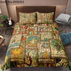 Ретро Таро карты пододеяльник набор Астрология таинственный Комплект постельного белья наволочка для подростков Декор Спальни Комплект постельного белья Полный Королевский Король