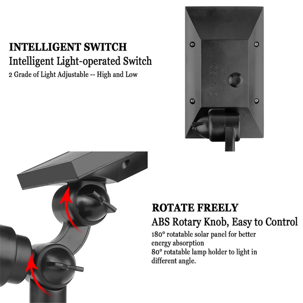 Солнечный 2-в-1 4LED свет сада с белой стеной сигналами &quotкрасный-зеленый-синий
