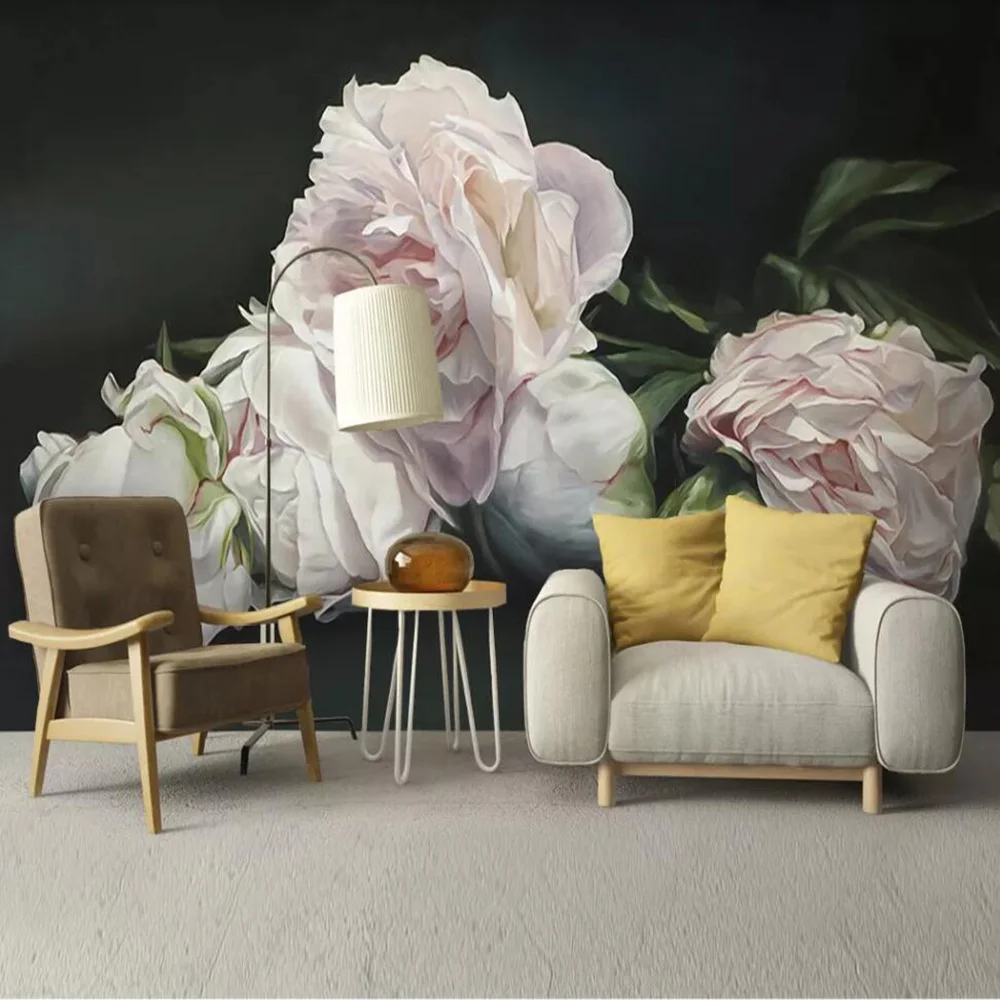 

Milofi пользовательские 3D обои настенные современный минималист ручная роспись цветочный гостиная Настенный декор, Настенные обои