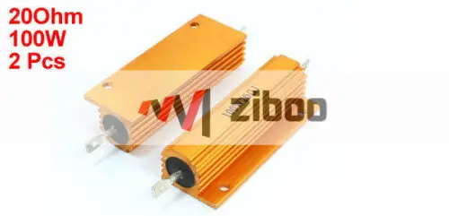 2 шт. 100 Ватт 20 Ом Золото Тон Алюминий размещены резисторы проволочные 60x21