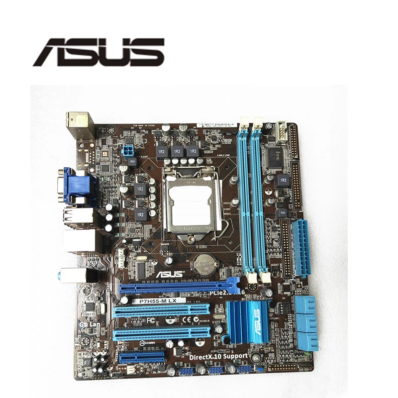 Материнская плата для ASUS 1156 LX LGA DDR3 8 Гб Intel H55 P7H55 SATA II PCI E X16