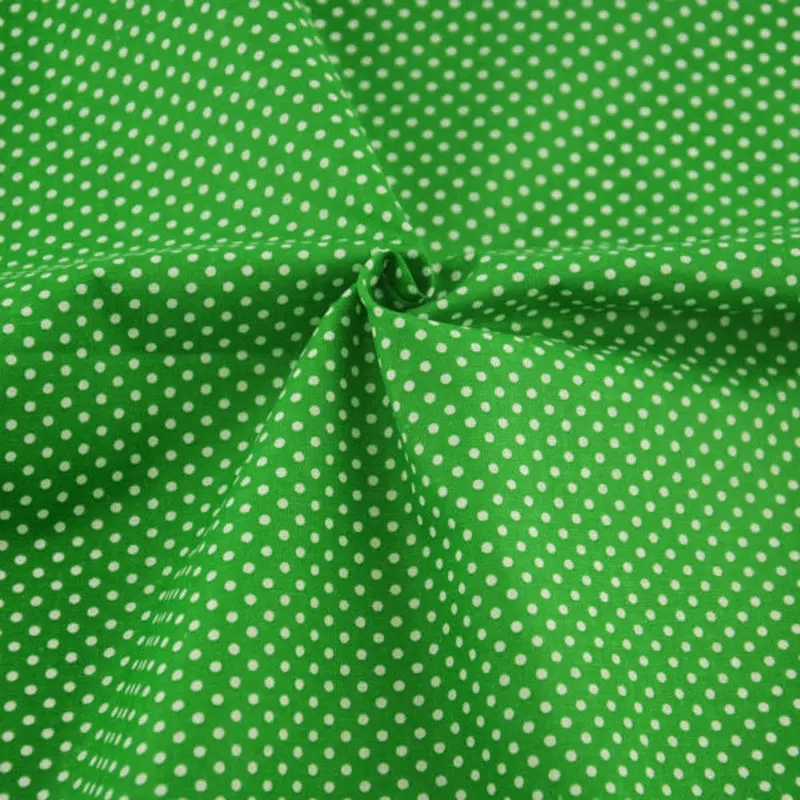 Тканевый измеритель из 100% хлопка с зеленым принтом шитье в белый горошек
