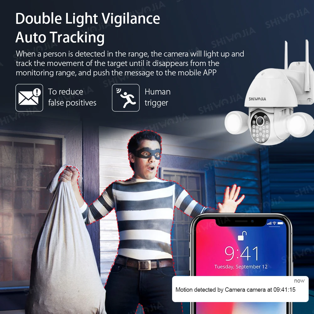 Pаспродажа Прожектор для системы видеонаблюдения Shiвоенia с Wi-Fi, 5 Мп