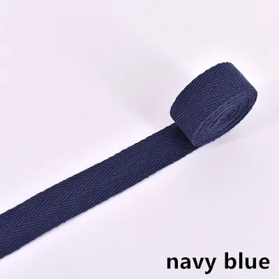 navy blue 20 мм) цветная елочка/хлопчатобумажная лента с саржевым переплетением/хлопчатобумажная тесьма/косой привязки ленты, 50 м/рулон - Цвет: navy blue
