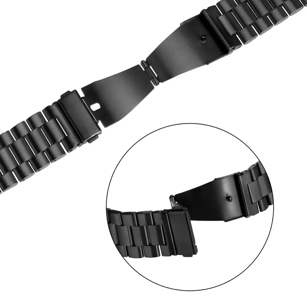Черный ремешок для часов 38 мм 42 из нержавеющей стали|Ремешки часов| |
