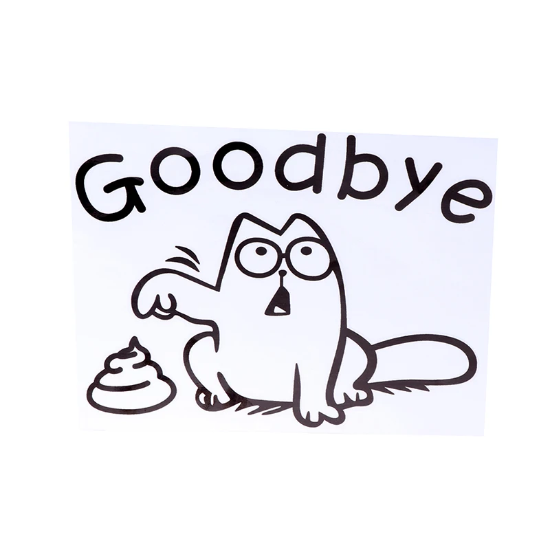 

Funny Black Cat Toilet Seat Wall Sticker Bathroom Car Tank Window Home Decor Cartoon Animal Say Goodbye Decals Vinyl Mural Art