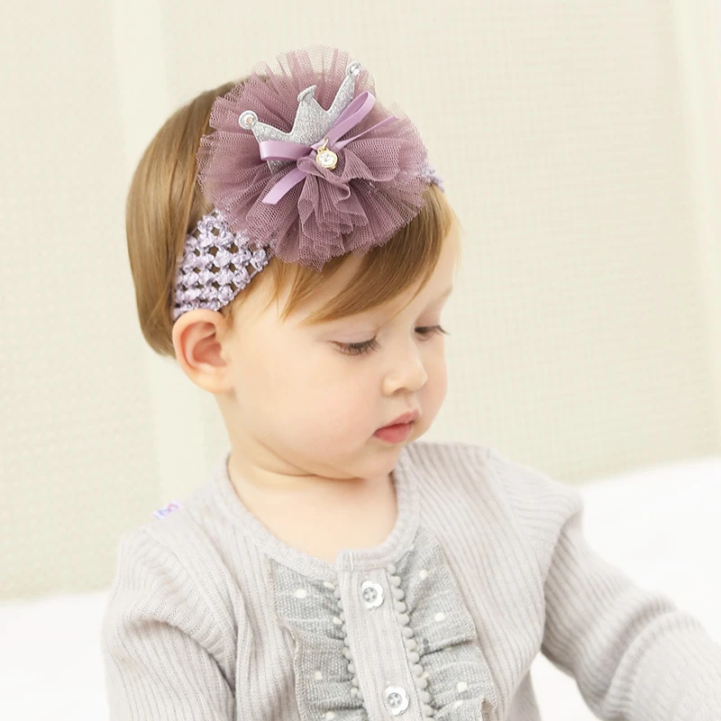 

Children Princess Crown Headbands Soft Elastic Hairbands Baby Girls Hair Crown Headbands Hair Accessories Headwear Head Flowers