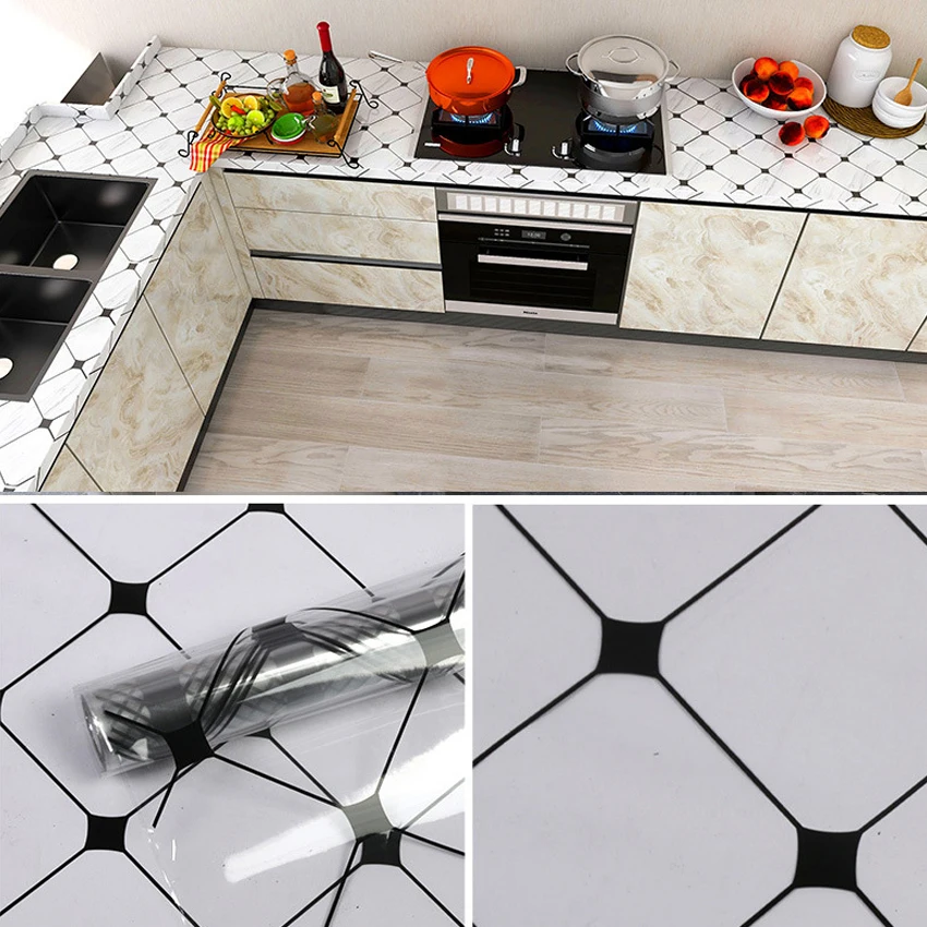 Водонепроницаемая антимолдовая наклейка для кухни прозрачная маслостойкая термостойкая самоклеящаяся обои для ремонта мебели и защиты.