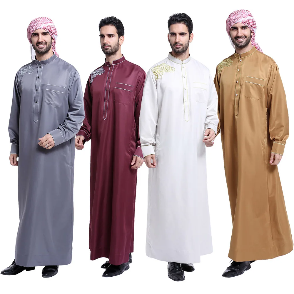 Arab Muslim clothing for men thobe Arabic Islamic abayas dress Indian mens kaftan Robe Men XXL XXXL Plus size Clothes