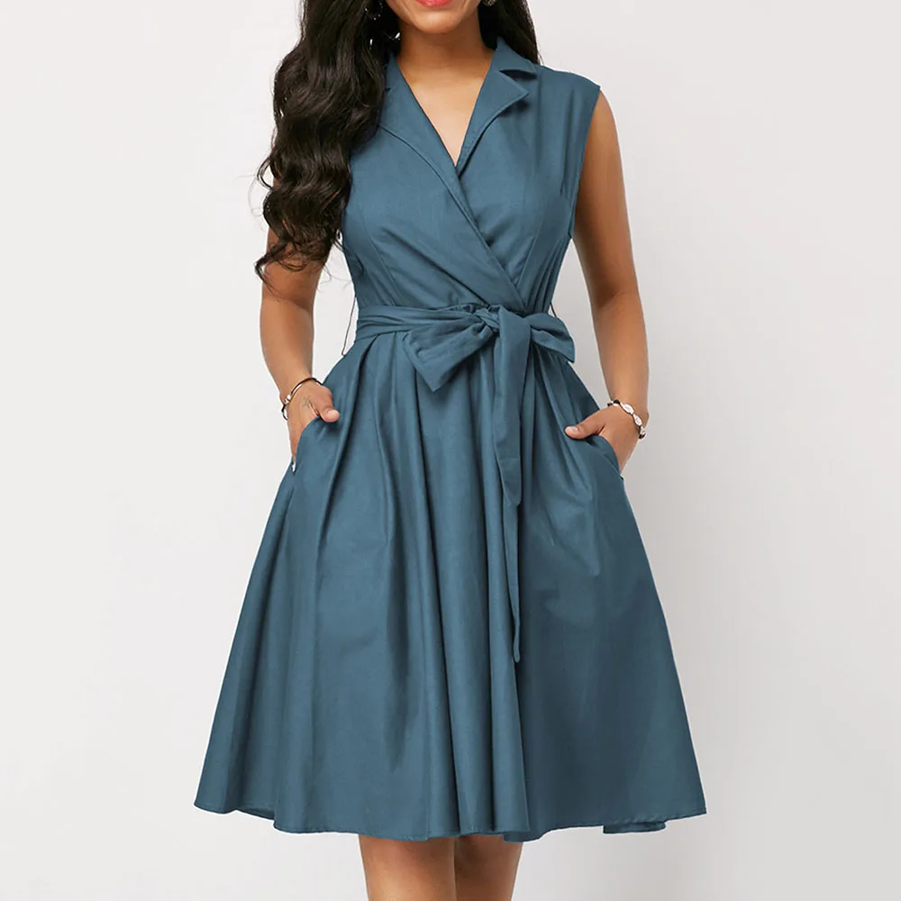 Летнее элегантное винтажное офисное женское сексуальное платье в африканском