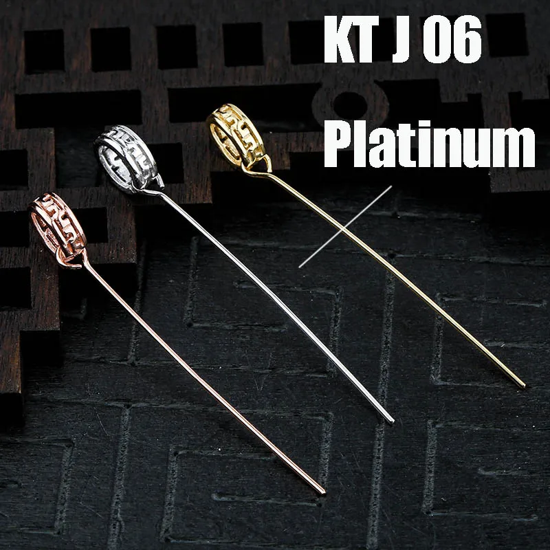 KT J06 platinum 925 стерлингового серебра застежки на ожерелье с булавками 40 мм нефритовый драгоценный кулон Соединительная Пряжка Крючки Bails DIY аксессуары для ювелирных изделий - Цвет: KT J06 platinum