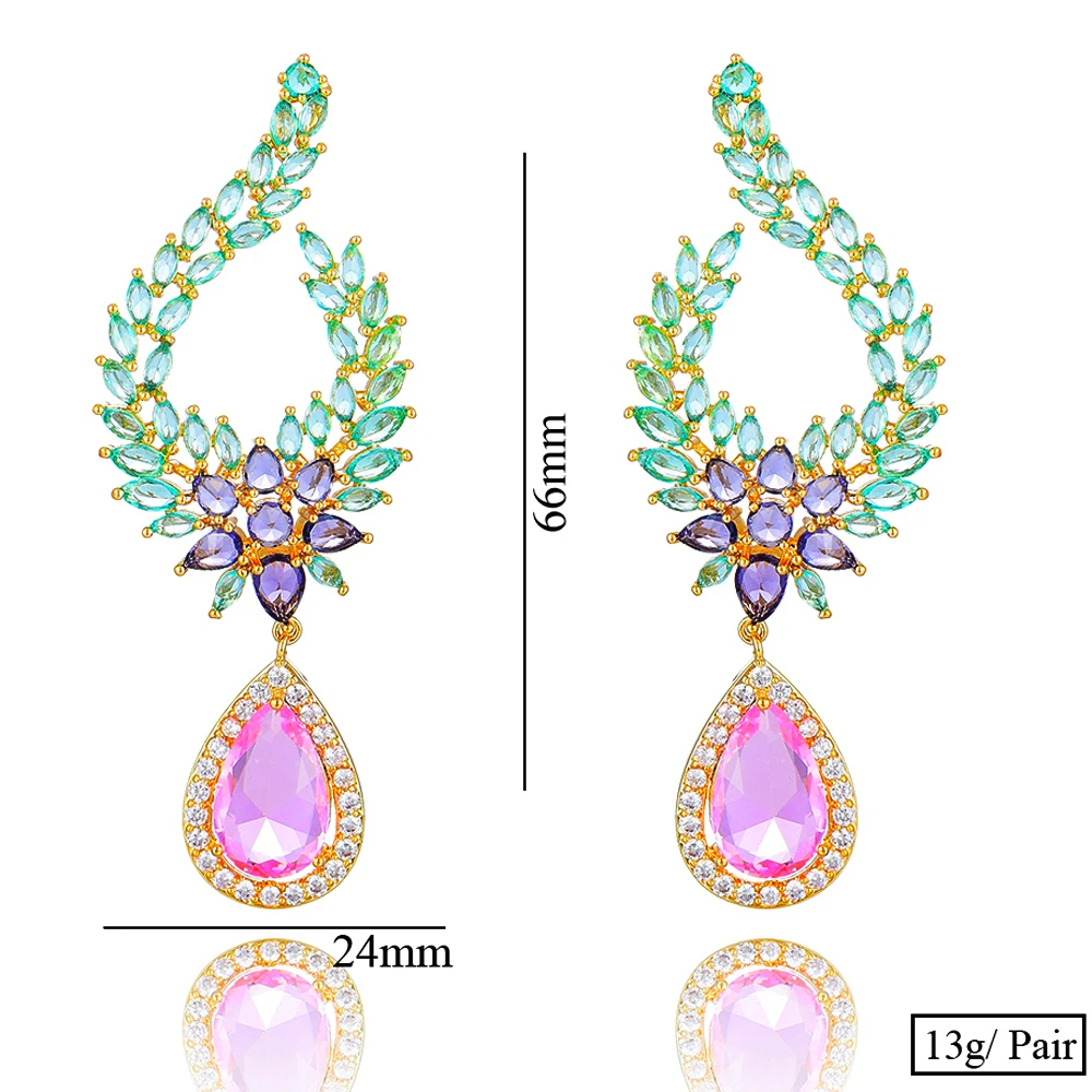 

missvikki Brand Luxury BOHO Design Angel tears Dangle Earrings Trendy Wedding Engagement Party Dubai Earrings for women 2019