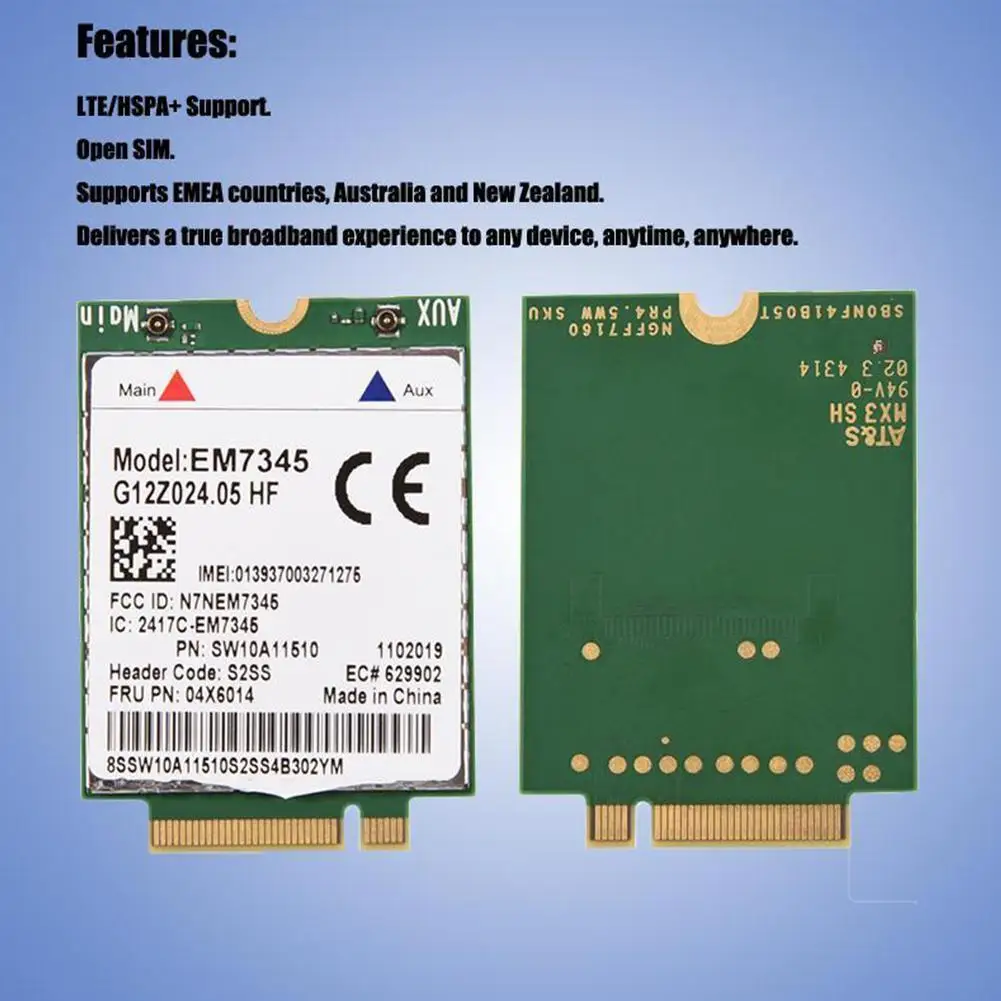 2019 Notebook Wireless Network card for Lenovo EM7345 LTE 4G module FRU 04X6014 T450 X250 X240 T440 L440 | Компьютеры и офис