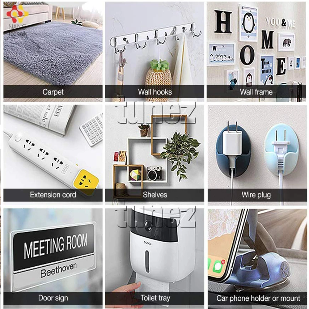 Прозрачная двусторонняя нано лента Multipurp Волшебная клейкая не скользит