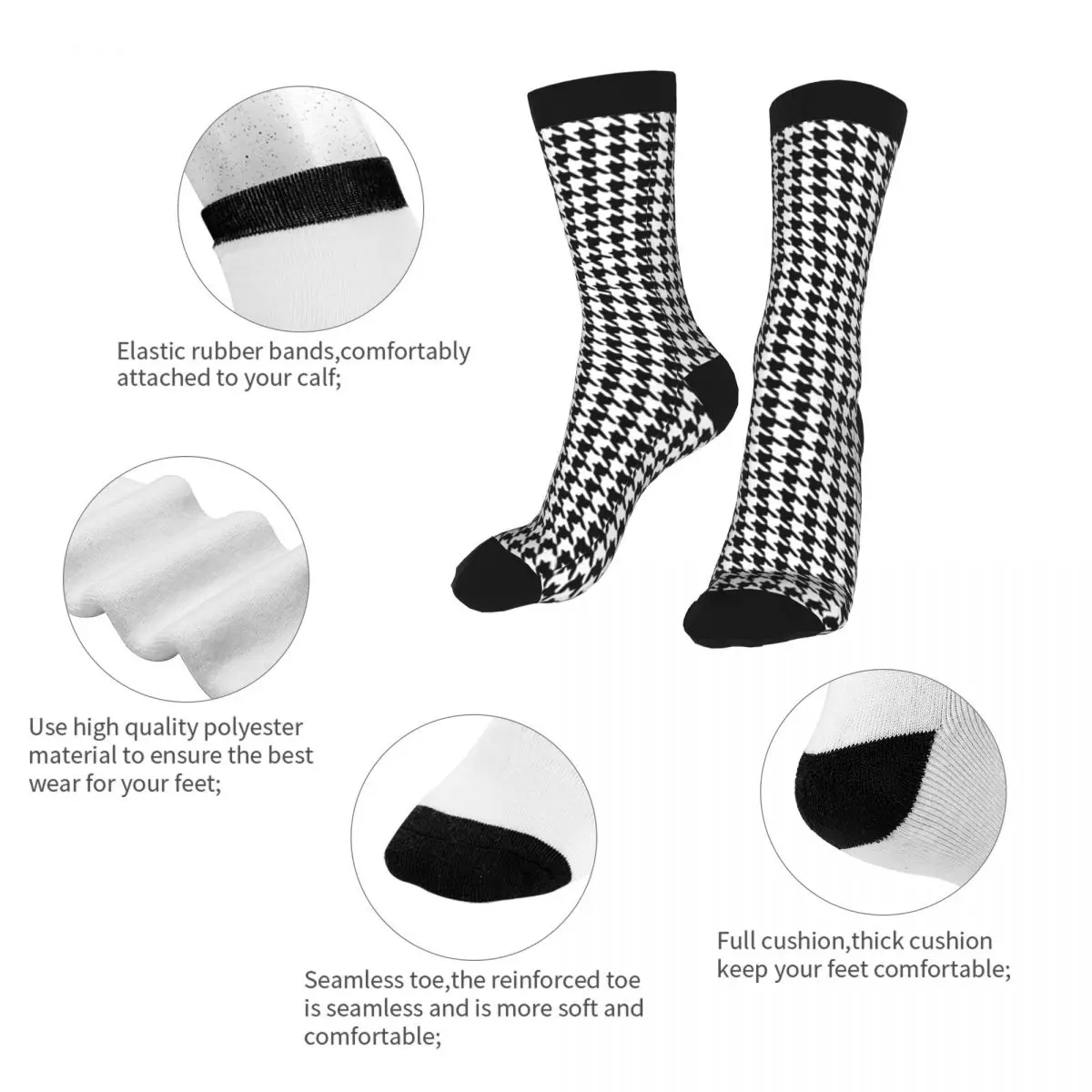 Носки мужские с рисунком гусиные лапки из 5% спандекса | Мужская одежда