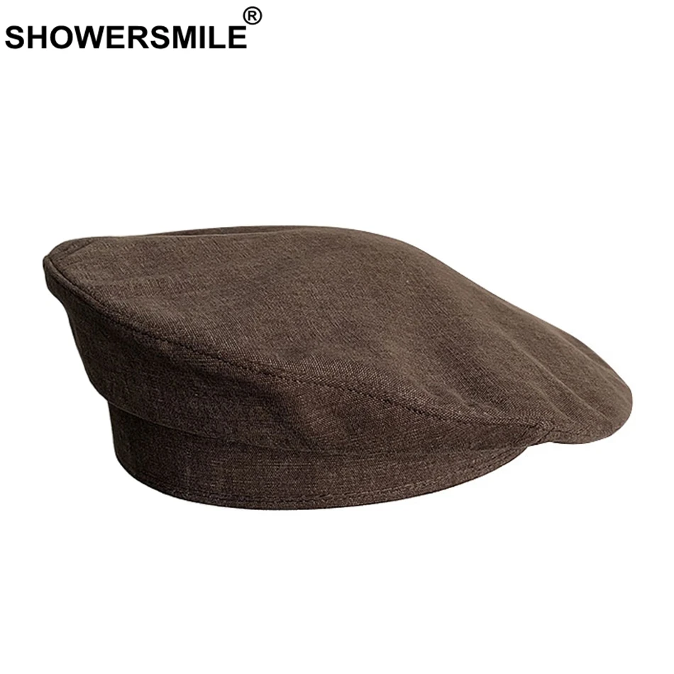 SHOWERSMILE, хлопковые береты для женщин, гусиная лапка, белый, черный цвет, шапка художника, женская элегантная, весна-лето, женская, французская шляпа художника