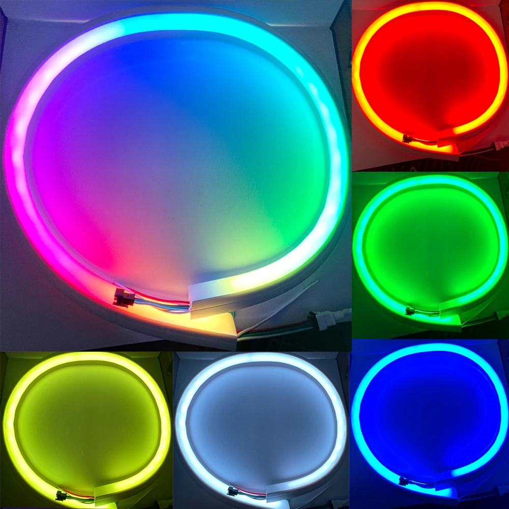 DC5V/12V WS2812B WS2813 WS2815 SK9822 RGB Smart independent Addressable Pixels Silica Gel Rope Tube Led Neon Lighting Strip |