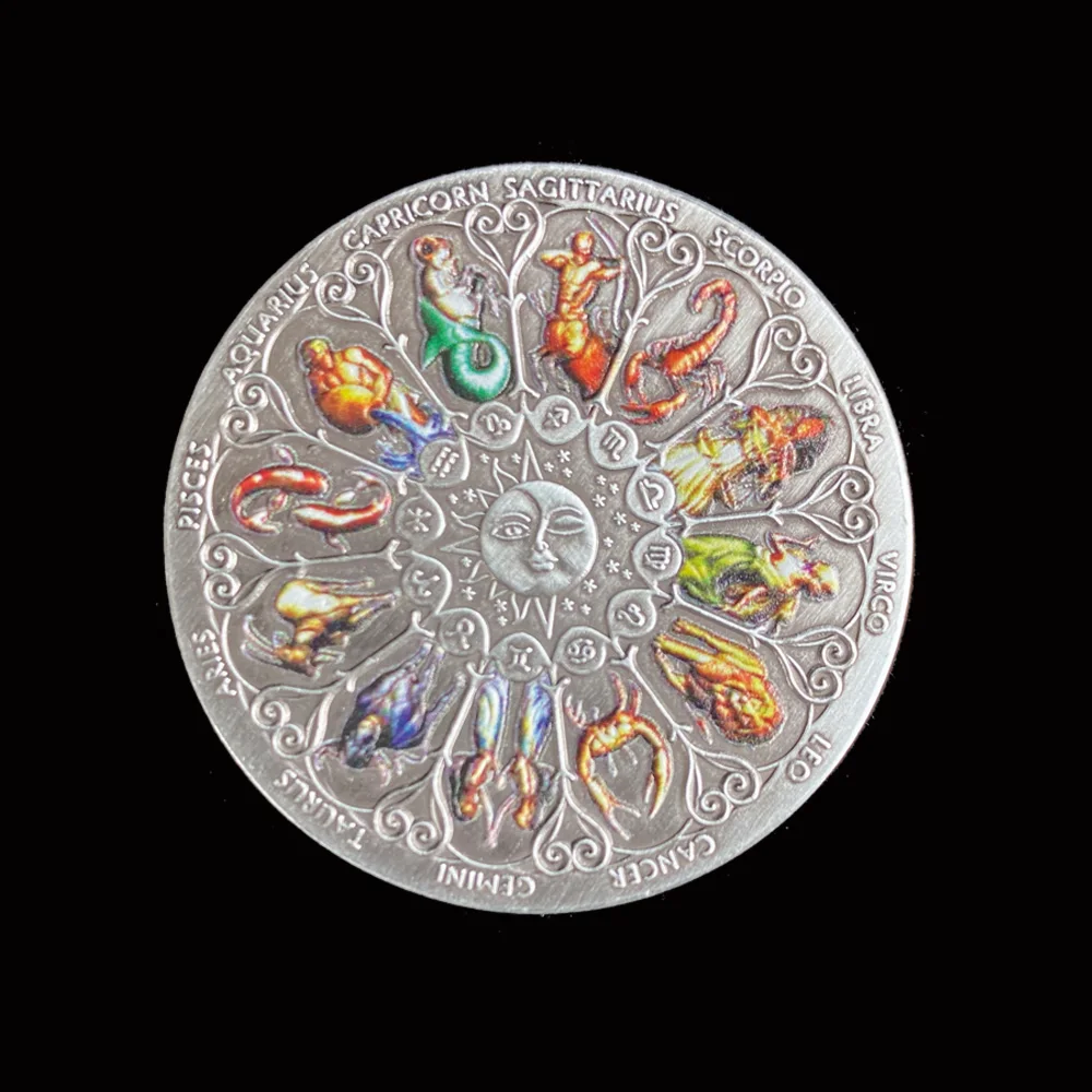 Красивые зодиака Созвездие серебряные коллекционные монеты подарки невалютных