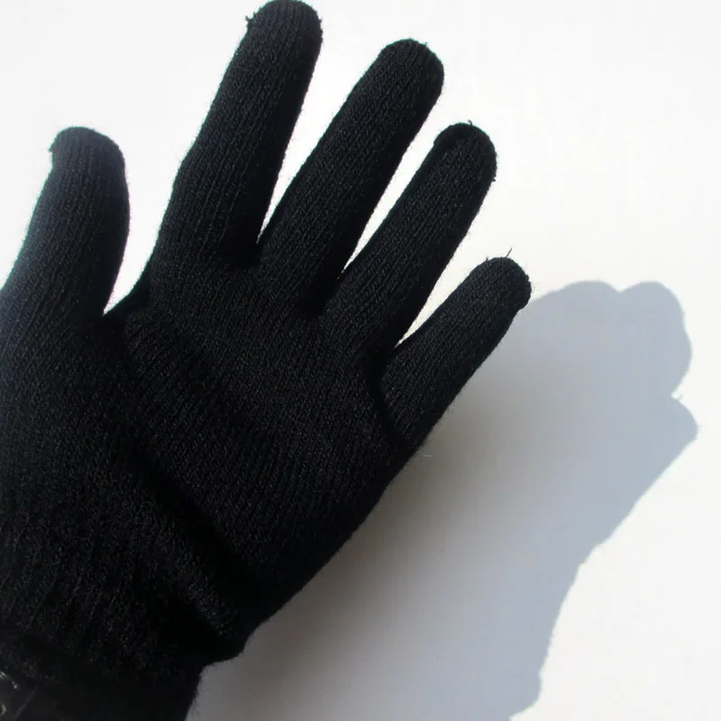 

Unisex Winter Ribbed Knitted Full Fingered Gloves Women Men Classic Basic Thicken Lining Mittens Thermal Wrist Gloves