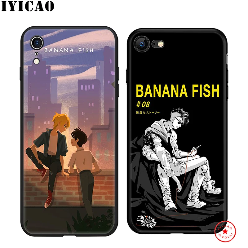 IYICAO Banana Fish Soft Phone Case for iPhone 11 Pro XR X XS Max 6 6S 7 8 Plus 5 5S SE Silicone TPU |